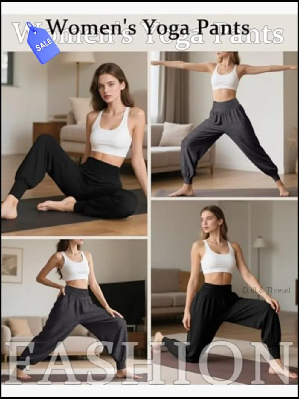 2 Pack Women's Yoga Joggers High Waisted Loose Lounge Pants with Pockets